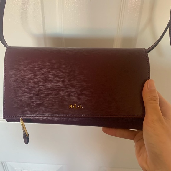 ralph lauren burgundy purse